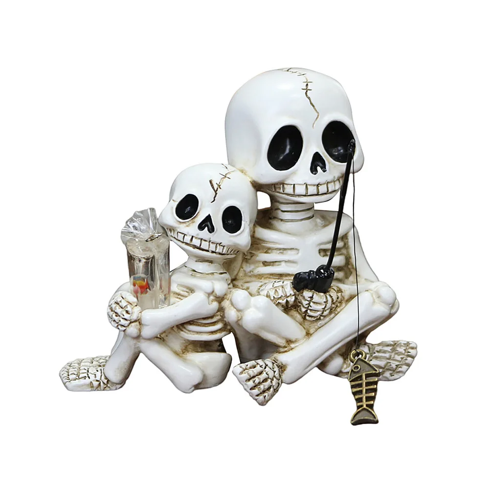 Plant Parent Free - Halloween Parent-Child Skull Statue Resin Potted
