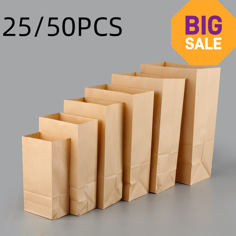 25/50pcs Brown Kraft Paper Bag - đánh giá và giá Plant Parent Gifts