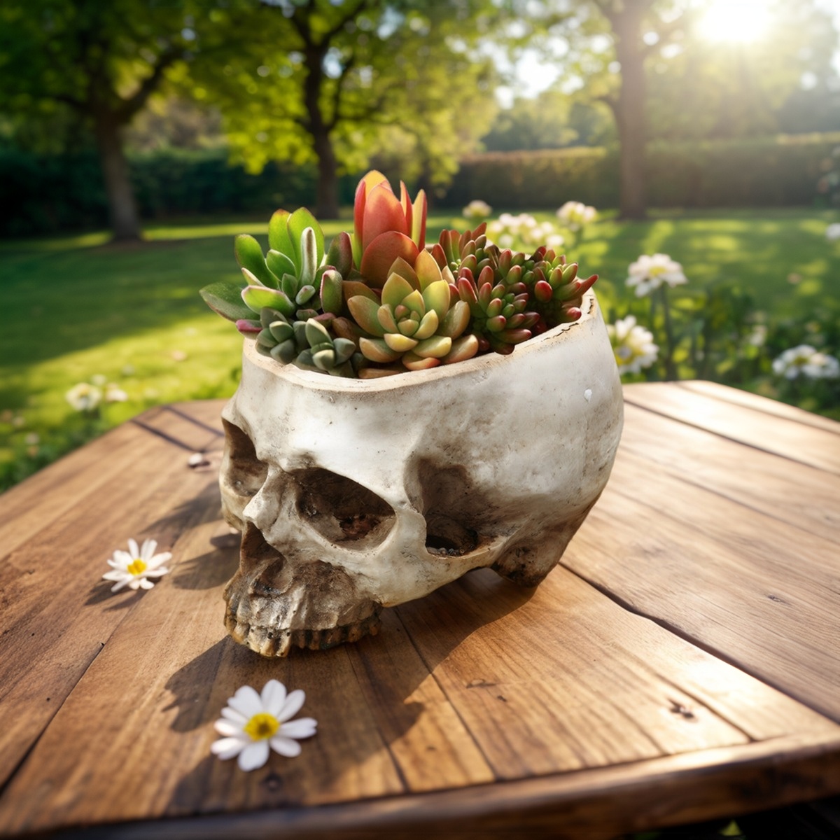 1PC, Creative Skull Flowerpot, - đánh giá và giá Snake Plant Ceramic