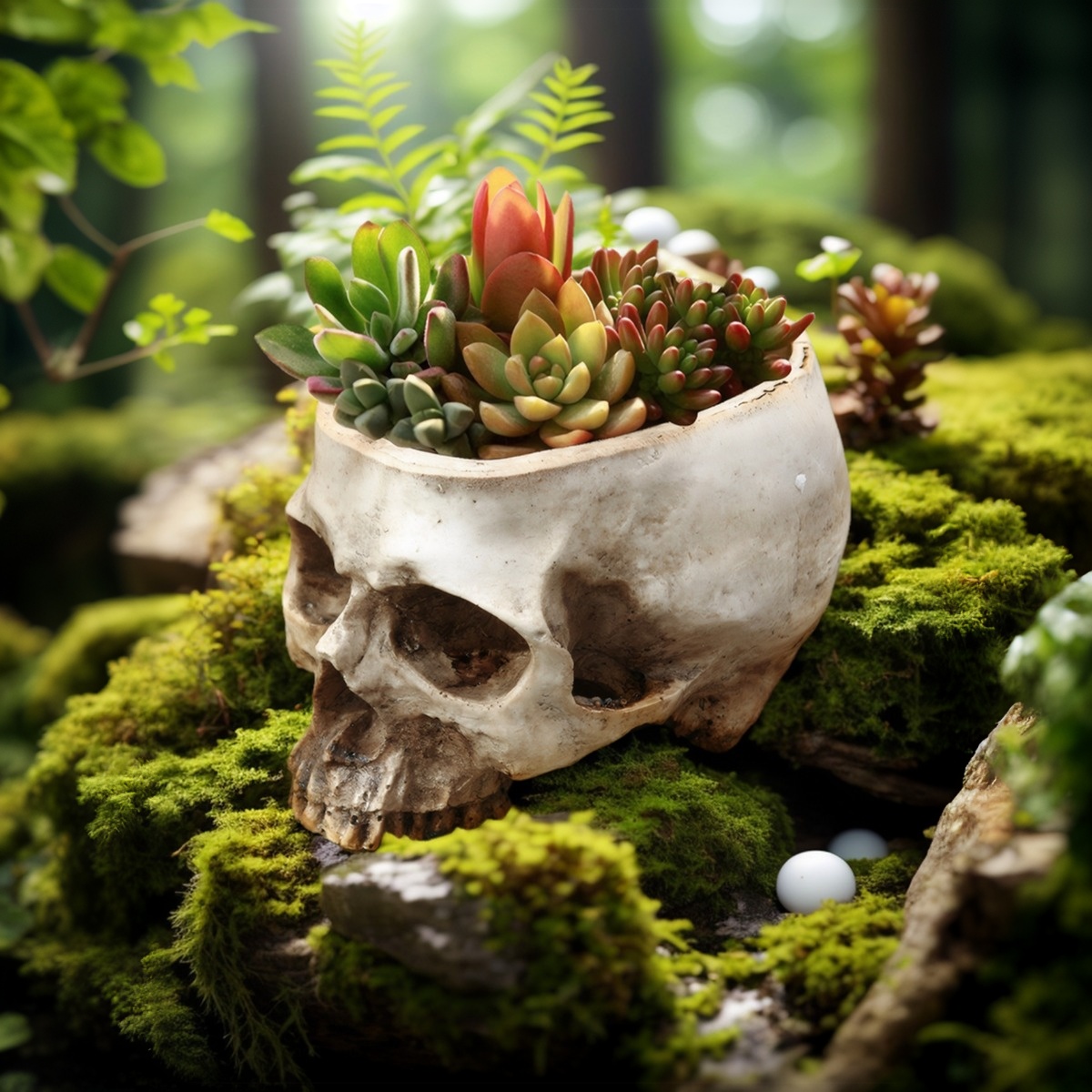 1PC, Creative Skull Flowerpot, - đánh giá và giá Snake Plant Ceramic