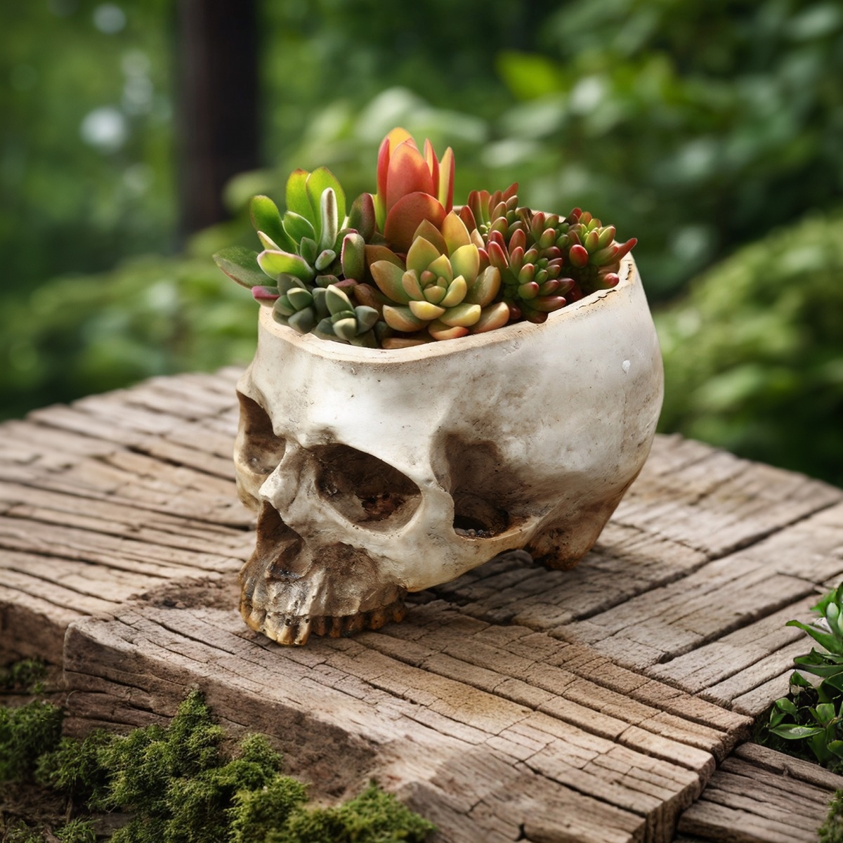 1PC, Creative Skull Flowerpot, - đánh giá và giá Snake Plant Ceramic