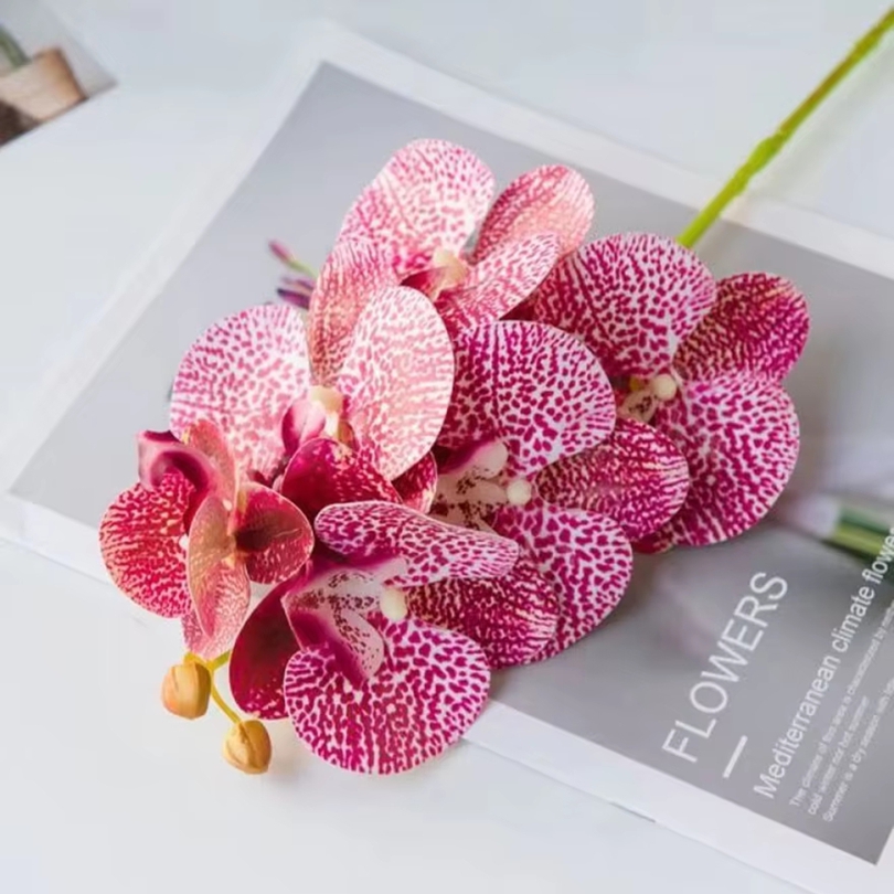 3D Artificial Flowers Plastic  - đánh giá và giá Orchid Phalaenopsis