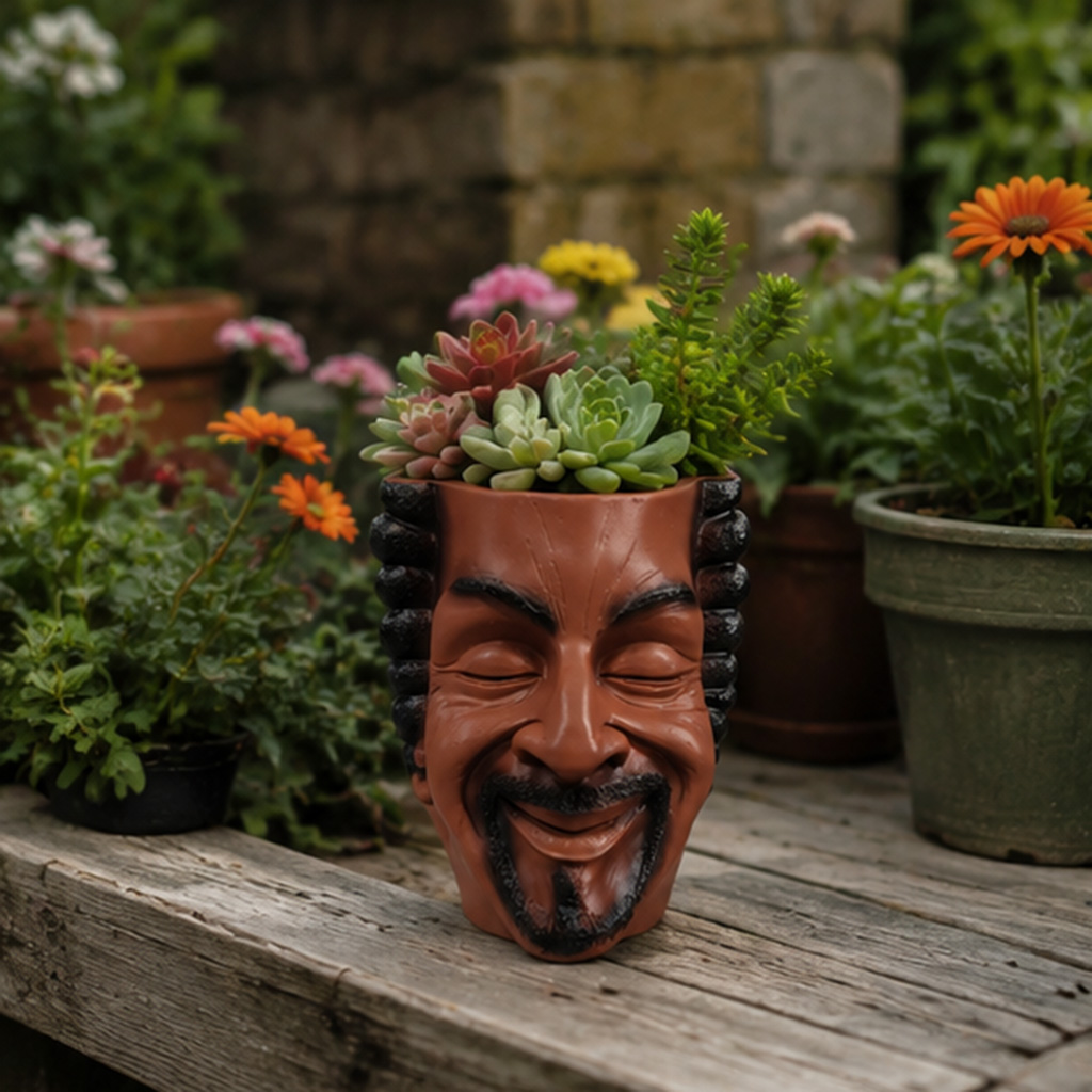 Aesthetic Face Planter Resin F - đánh giá và giá Snake Plant Ceramic