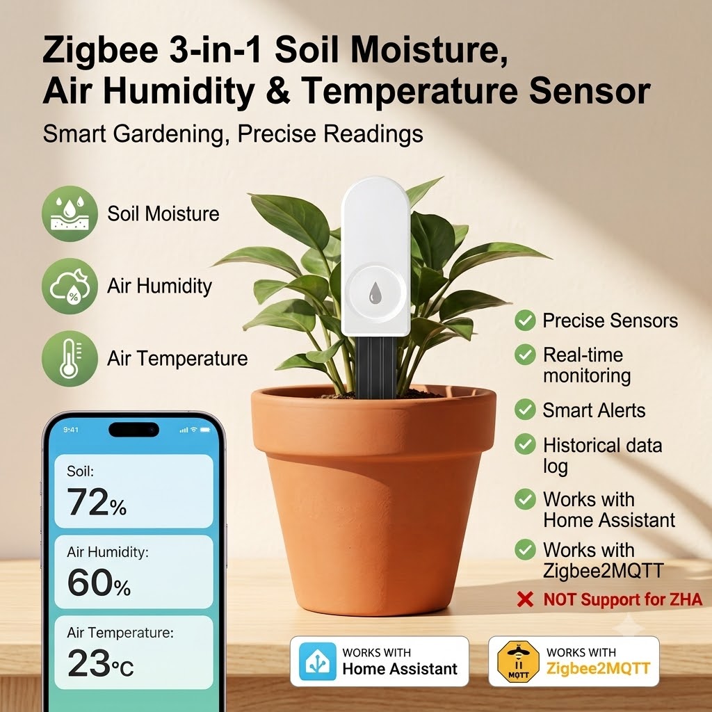ZigBee Smart Soil Moisture Sen - đánh giá và giá Plant Parent App